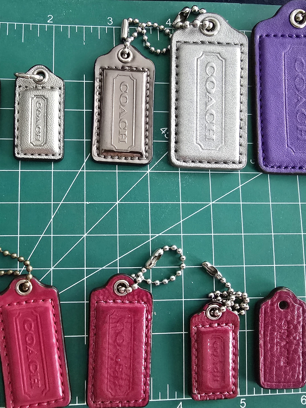 Coach Leather Bag Tags in Silver, Purple & Pink @sydnie711